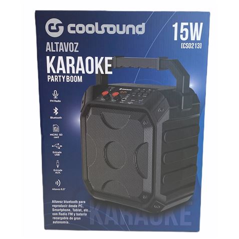 REACONDICIONADO ALTAVOZ KARAOKE BLUETOOTH PARTY BOOM 15W COOLSOUND - CS0213-3 REACONDICIONADO ALTAVOZ KARAOKE BLUETOOTH PARTY BOOM 15W COOLSOUND - CS0213-3