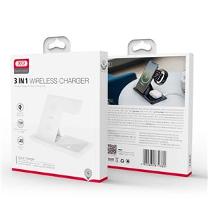 REACONDICIONADA ESTACION DE CARGA TRIPLE INALAMBRICA WX023 15W BLANCA XO - XOWX023WH-3