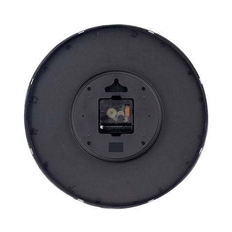 RELOJ DE PARED PLATEADO ESFERA GRIS CON RELIEVE - 81026-4