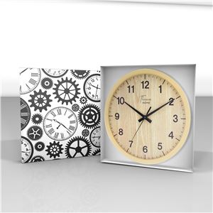 RELOJ DE PARED COLOR MADERA - 81029-3