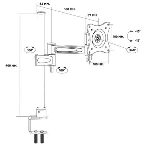 REACONDICIONADO SOPORTE DE MESA 1 MONITOR 13"-26" CROMAD - CR0169-1