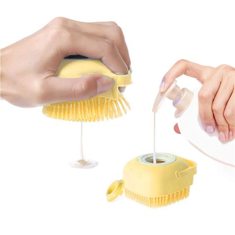 CEPILLO DISPENSADOR CHAMPU MASCOTAS AMARILLO - 56714-1