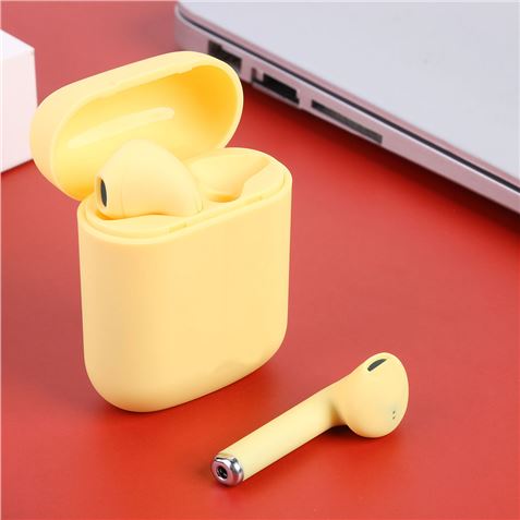 MINI AURICULARES BLUETOOTH TWS I12 AMARILLO - 56719-1