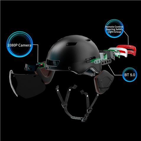 CASCO INTELIGENTE PARA BICICLETA Y PATINETE NEGRO - 56734-2