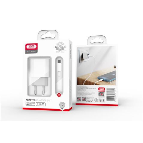 CARGADOR DE CORRIENTE L97 TIPO C + USB + CABLE LIGHTNING XO - XOL97-5 CARGADOR DE CORRIENTE L97 TIPO C + USB + CABLE LIGHTNING XO - XOL97-5