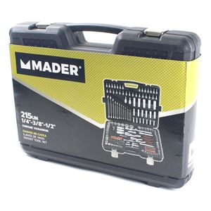 REACONDICIONADO MALETÍN HERRAMIENTAS C.V. 215 PIEZAS 1/4" - 1/2" - 3/8" MAD - 51061-4
