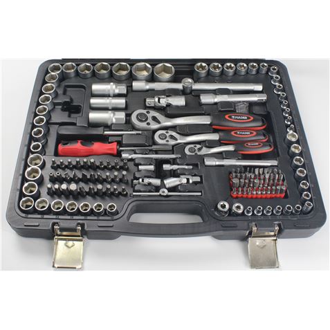 REACONDICIONADO MALETÍN HERRAMIENTAS C.V. 215 PIEZAS 1/4" - 1/2" - 3/8" MAD - 51061-2