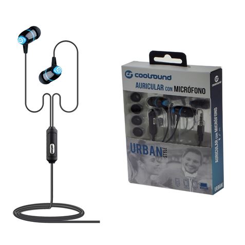 AURICULAR + MICRÓFONO URBAN MIC AZUL COOLSOUND - CS0108