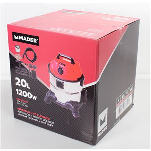REACONDICIONADA ASPIRADORA INOX POLVO-LÍQUIDOS 20 L. 1.200 W. MADER - 63349-1