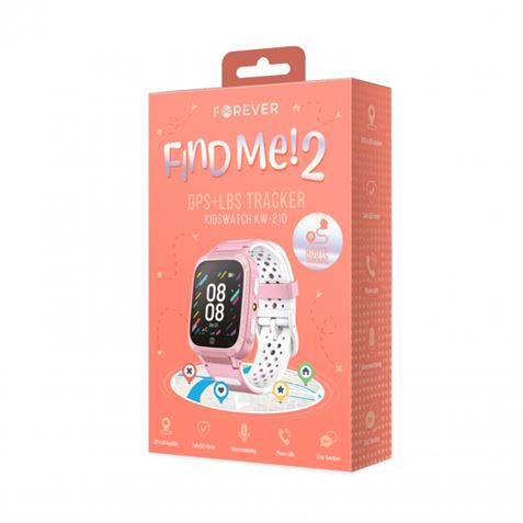 SMARTWATCH PARA NIÑOS GPS ROSA FIND ME 2 KW-210 FOREVER - GSM107166-1
