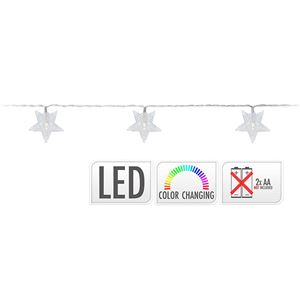GUIRNALDA A PILAS FIJA 10 LEDS CON ESTRELLAS LUZ MULTICOLOR 1,3M - 71319-1