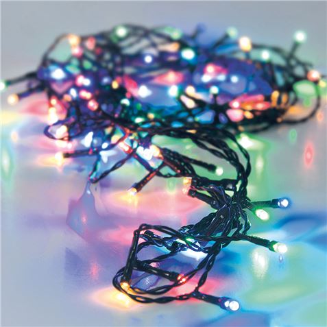 GUIRNALDA A PILAS MULTIFUNCION 96 LEDS CABLE NEGRO LUZ MULTICOLOR 7,5M - 72083