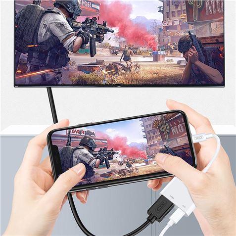 REACONDICIONADO ADAPTADOR HUB005 LIGHTNING - HDMI Y TIPO C XO - XOHUB005-3