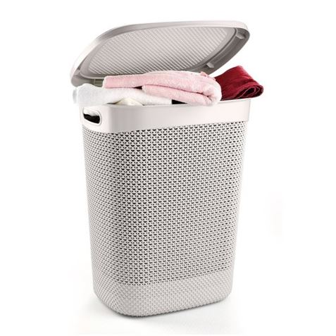 CESTA RESINA RECTANGULAR CON ASAS 52 LITROS BLANCA - 04031
