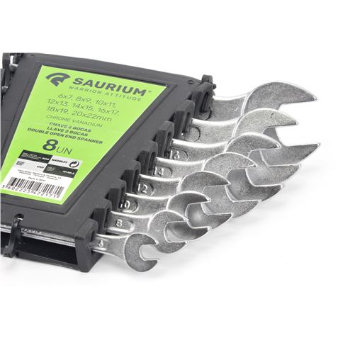JUEGO LLAVES FIJAS CROMO VANADIO 8PCS SAURIUM - 47217-1
