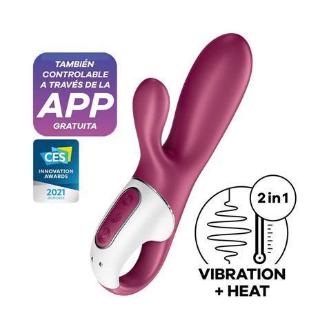 VIBRADOR HOT BUNNY CON EFECTO CALOR Y APP SATISFYER - 4061504001678-1