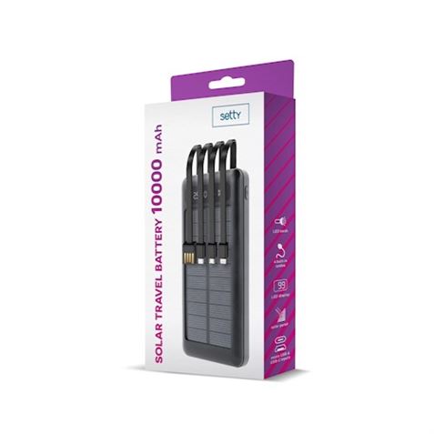 POWERBANK SOLAR 10000MAH 4 EN 1 SETTY - GSM115778-1