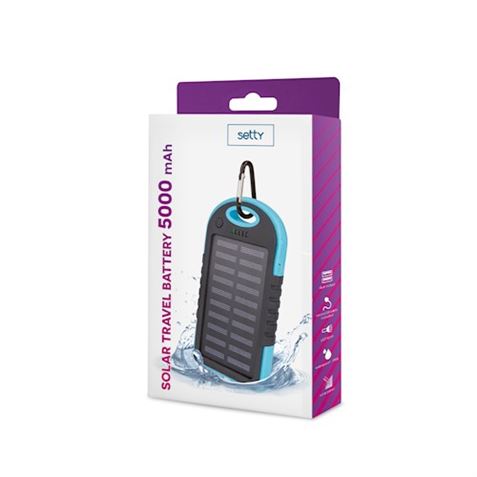 POWERBANK SOLAR 5000MAH CON PROTECCION IP AZUL SETTY - GSM036555-1