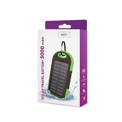 POWERBANK SOLAR 5000MAH CON PROTECCION IP VERDE SETTY - GSM036556-1