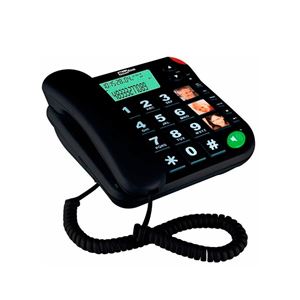 TELEFONO FIJO MAXCOM KXT480 PERSONAS MAYORES NEGRO - KXT480-BLACK