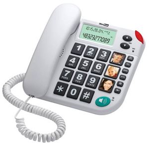 TELEFONO FIJO MAXCOM KXT480 PERSONAS MAYORES BLANCO - KXT480-WHITE