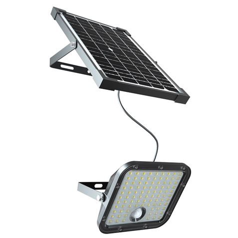FOCO LED SOLAR 30W 4800LM CON SENSOR + MANDO ELBAT - EB0439-1
