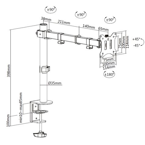 REACONDICIONADO SOPORTE DE MESA 1 MONITOR 13"-32" CROMAD - CR1016-1 REACONDICIONADO SOPORTE DE MESA 1 MONITOR 13"-32" CROMAD - CR1016-1