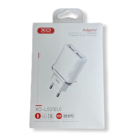 REACONDICIONADO CARGADOR DE CORRIENTE L52 2.1A | 2XUSB | XO - XOL52WH-1