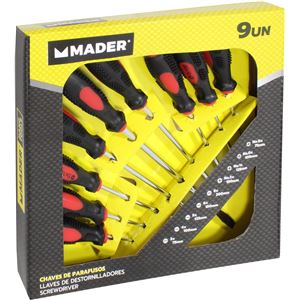 JUEGO 9 PIEZAS DESTORNILLADORES MADER - 52134-1