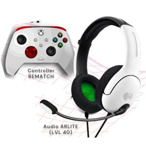 PACK AURICULAR AIRLITE + MANDO REMATCH RADIAL WHITE PC/XBOX PDP