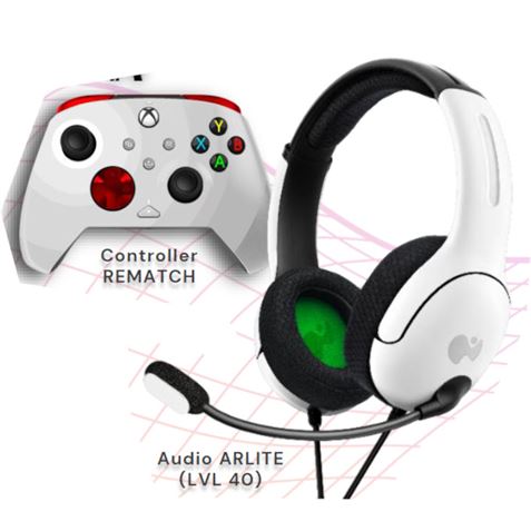 PACK AURICULAR AIRLITE + MANDO REMATCH RADIAL WHITE PC/XBOX PDP - 708056070304