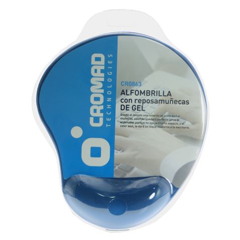 REACONDICIONADO ALFOMBRILLA CON REPOSAMUÑECAS GEL AZUL CROMAD - CR0863-1