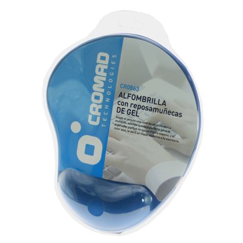 REACONDICIONADO ALFOMBRILLA CON REPOSAMUÑECAS GEL AZUL CROMAD - CR0863-2