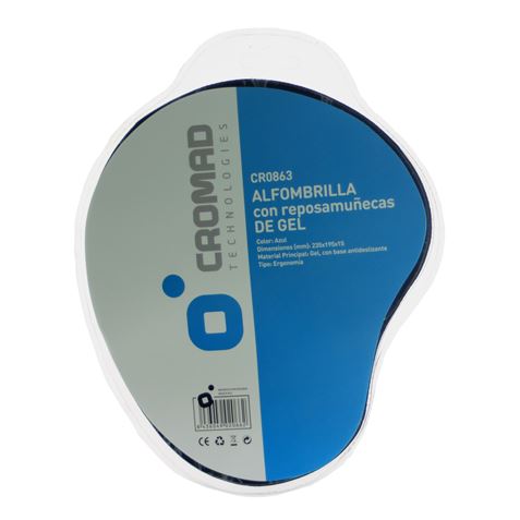 REACONDICIONADO ALFOMBRILLA CON REPOSAMUÑECAS GEL AZUL CROMAD - CR0863-4