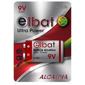BLISTER 1 PC PILA ALCALINA 6LR61/9V ELBAT - EB0163