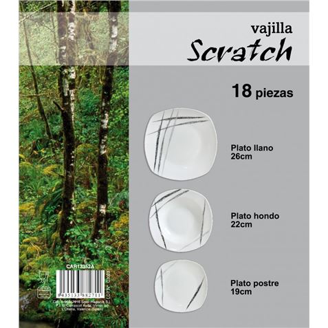 VAJILLA 18 PIEZAS SCRATCH HOME STYLE - CAR13352A-1