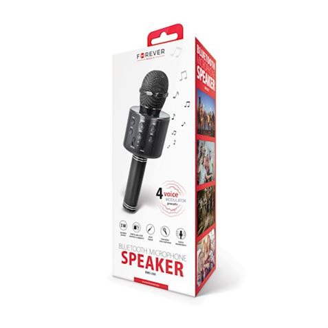 MICROFONO KARAOKE BLUETOOTH BMS-300 NEGRO FOREVER - GSM038325-1