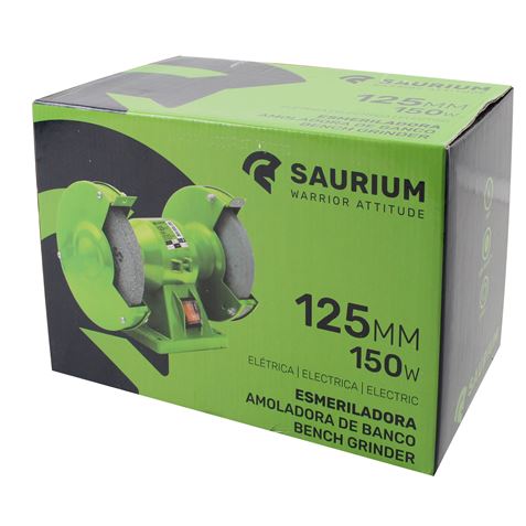 REACONDICIONADA ESMERILADORA DE BANCO 125MM 150W SAURIUM. - 48800-1