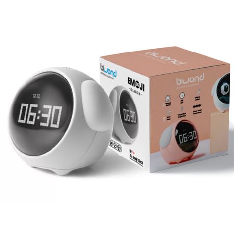 RELOJ DESPERTADOR EMOJI CLOCK BLANCO - BW0142-2