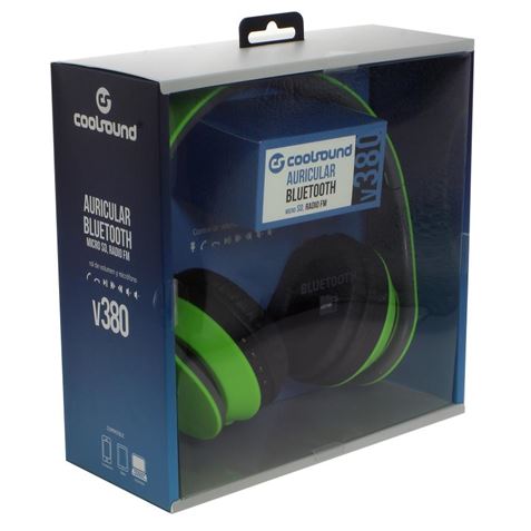 AURICULAR + MICRO V380 BLUETOOTH + MICRO SD + FM VERDES COOLSOUND - CS0115-1