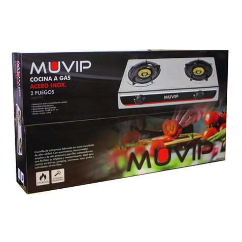 REACONDICIONADA COCINA GAS INOX 2 FUEGOS MUVIP - MV0199-1