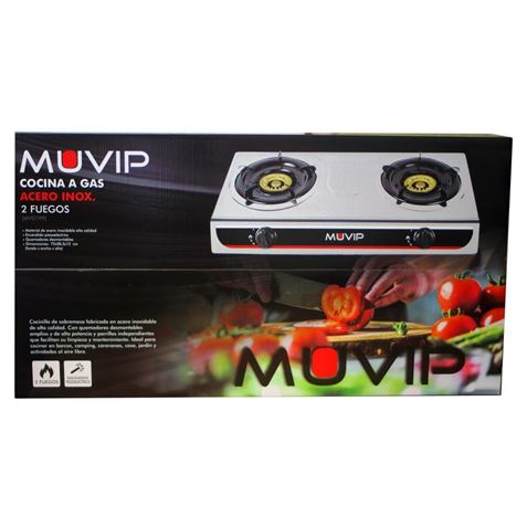 REACONDICIONADA COCINA GAS INOX 2 FUEGOS MUVIP - MV0199-2