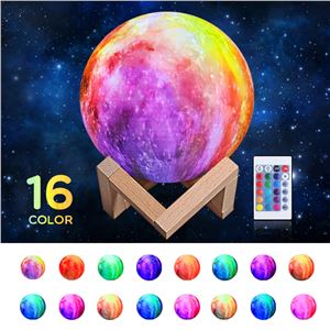 LAMPARA LED LUNA 3D ALTAVOZ 16 COLORES