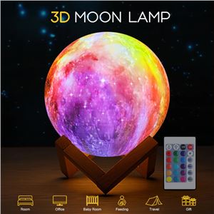 LAMPARA LED LUNA 3D ALTAVOZ 16 COLORES - 57120-1