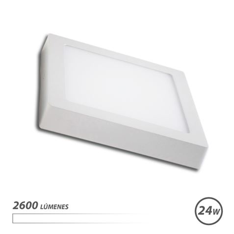 DOWNLIGHT CUADRADO SOBRE PARED LED 24W 2600LM LUZ BLANCA ELBAT - EB0433