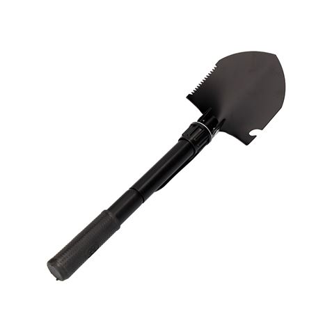 MINI PALA PLEGABLE MULTIFUNCIONAL DE ACERO COLOR NEGRO 41X9CM - 08395