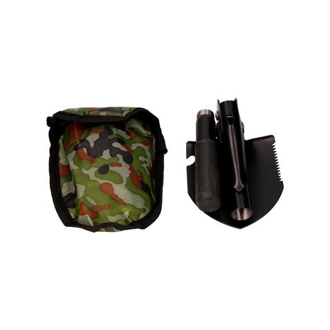 MINI PALA PLEGABLE MULTIFUNCIONAL DE ACERO COLOR NEGRO 41X9CM - 08395-2