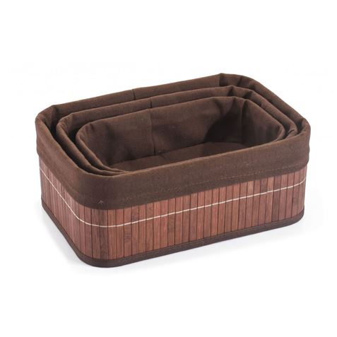 SET 3 CESTAS BROWN BAMBU CONFORTIME - BY01019374253-1