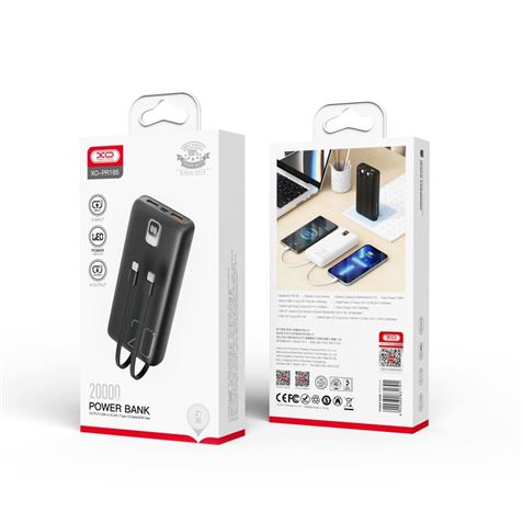 POWERBANK PR186 LCD 10000MAH | TIPO C + LIGHTNING + CARGA INALÁMBRICA | XO - XOPR186BK-1