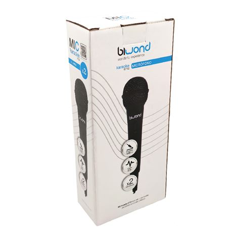 PACK 2 MICRÓFONOS CON CABLE MIC KARAOKE ST12 BIWOND - 54078-1